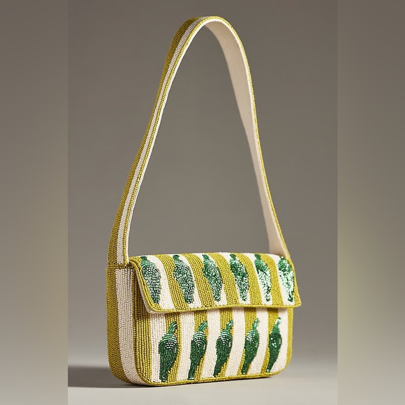 Anthropologie Handbags - Anthropologie The Fiona Beaded Bag: Food & Drink Edition Jalapeno
